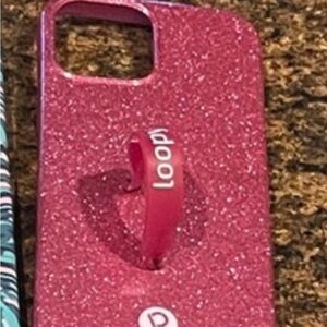 Loopy Case Sparkle Pink Glitter Phone Case with Ring